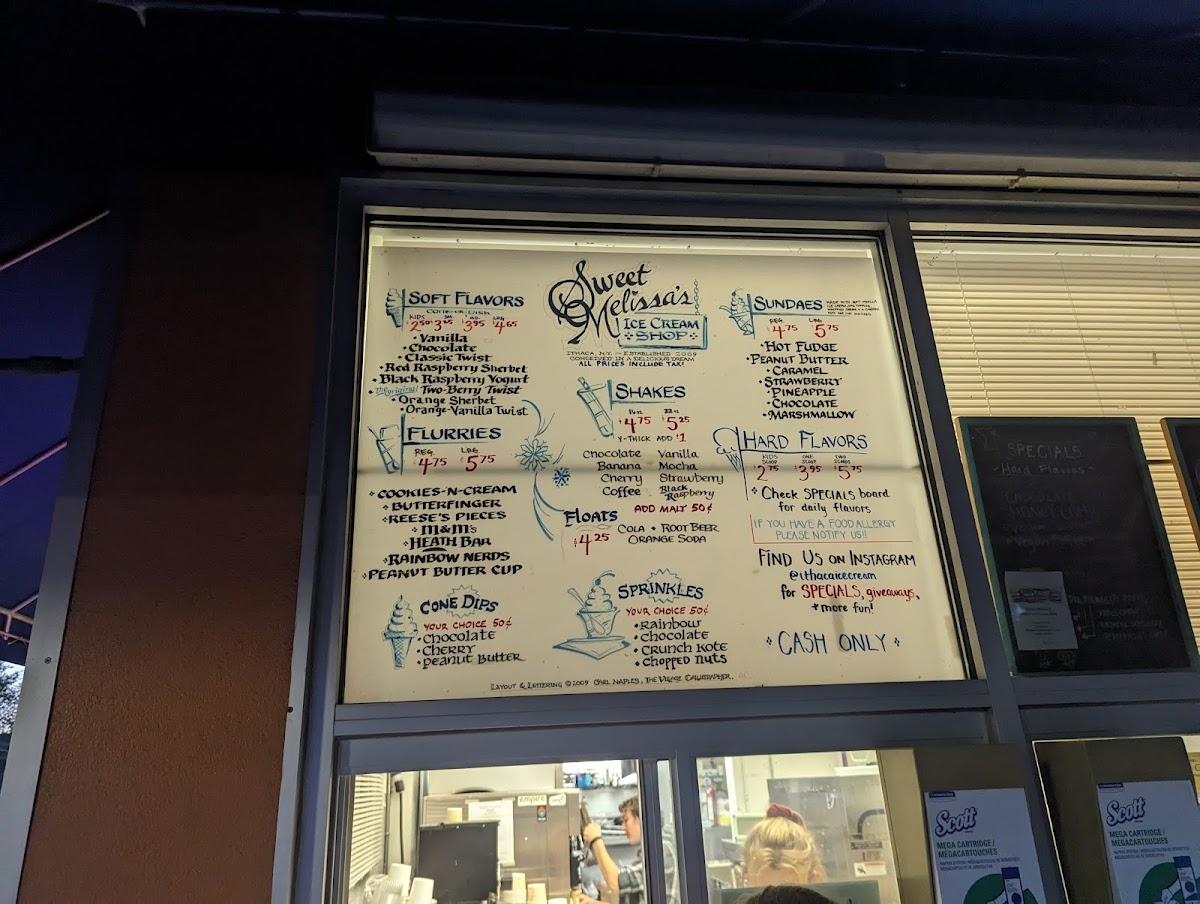Sweet Melissa's Ice Cream Shop Photo Menu 2