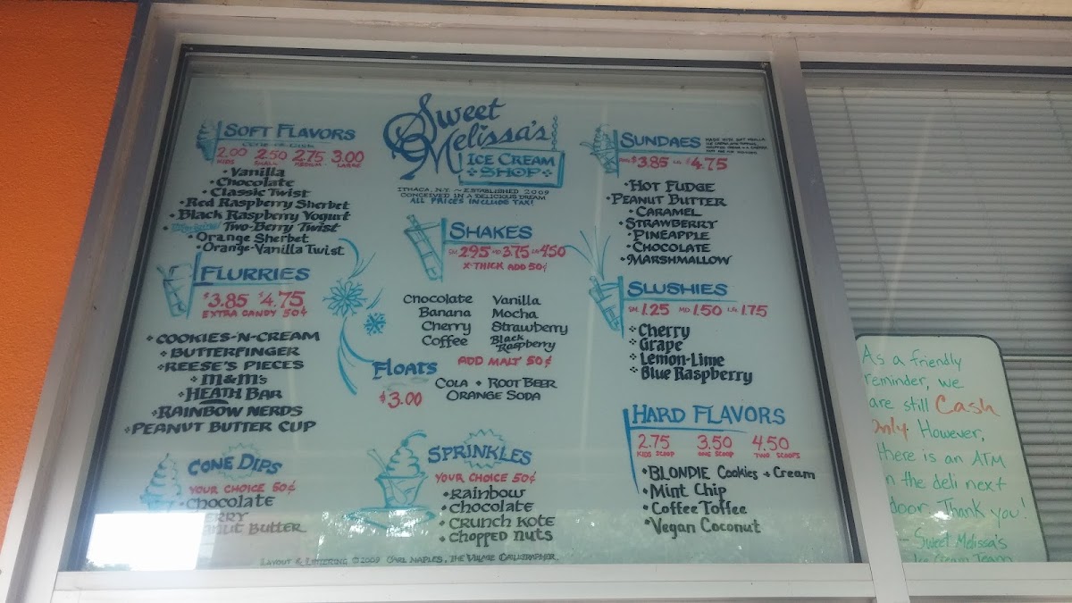 Sweet Melissa's Ice Cream Shop Photo Menu 4