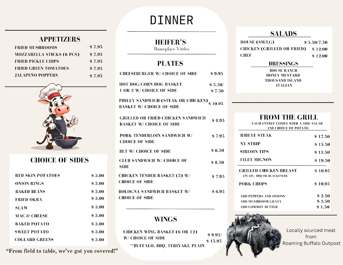Heifers Diner Photo Menu 2