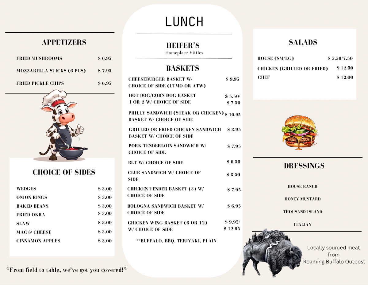 Heifers Diner Photo Menu 3