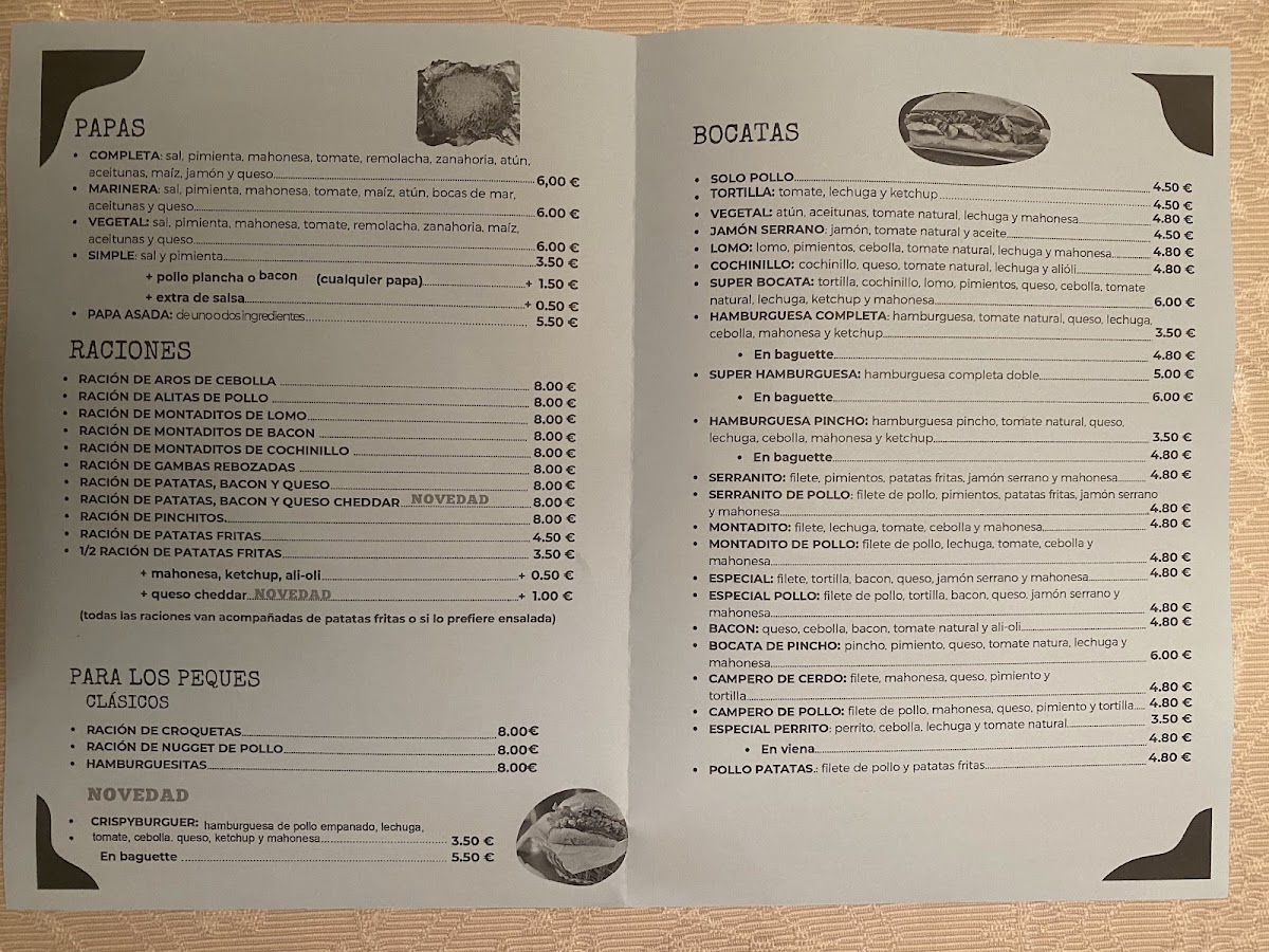 Super Papa Photo Menu 1