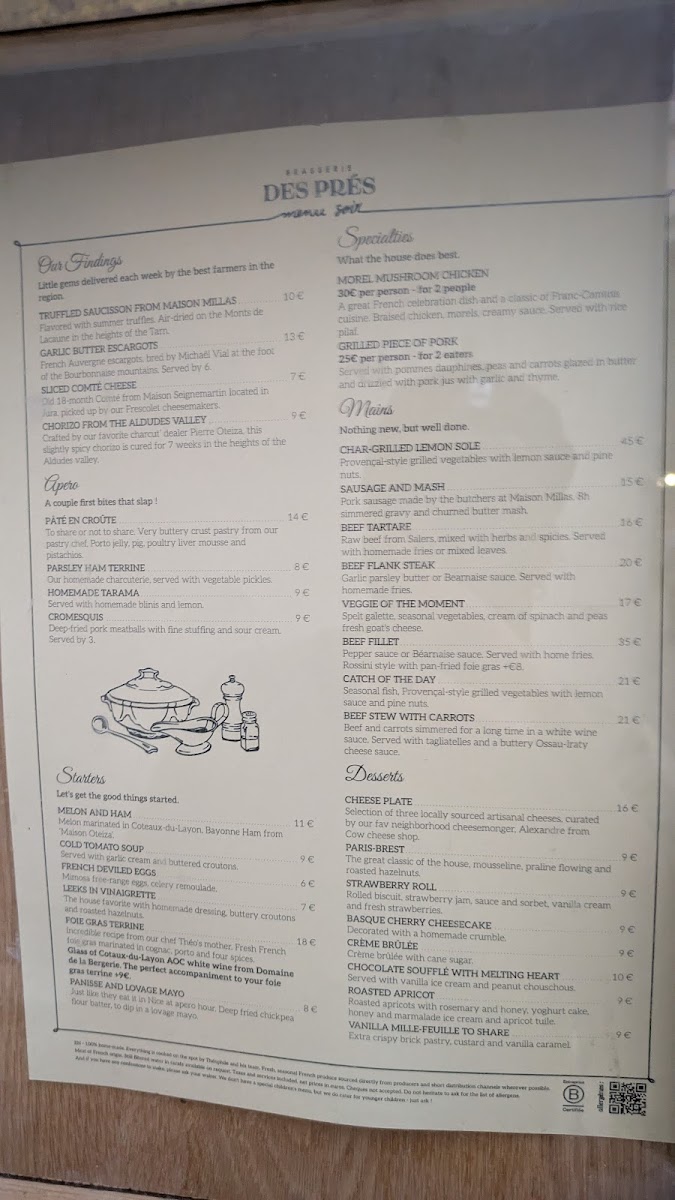 L'Auberge des Deux Ponts Photo Menu 1