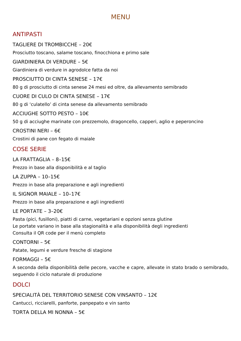 Osteria Da Trombicche Photo Menu 2