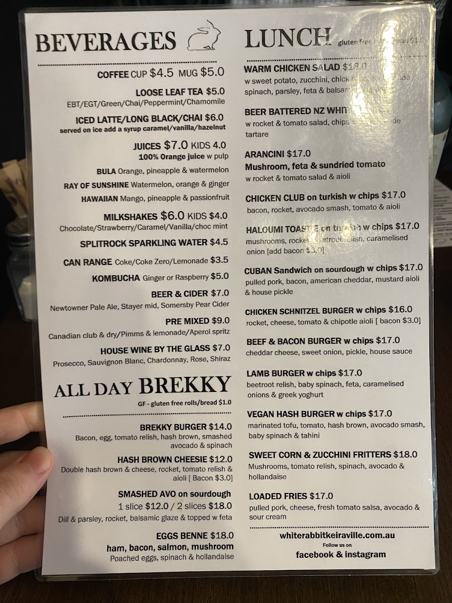 The White Rabbit Cafe, Bar and Grill Photo Menu 4
