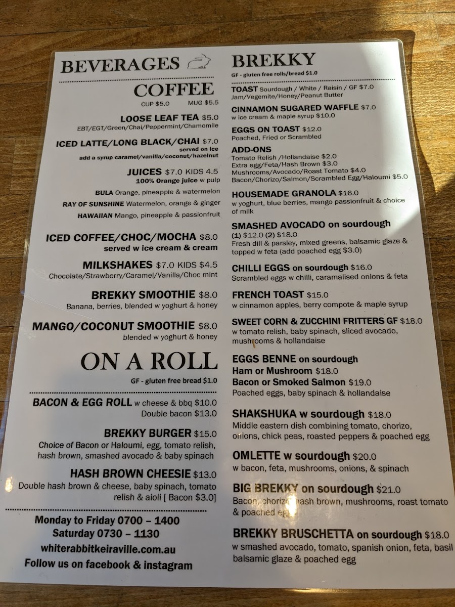 The White Rabbit Cafe, Bar and Grill Photo Menu 5