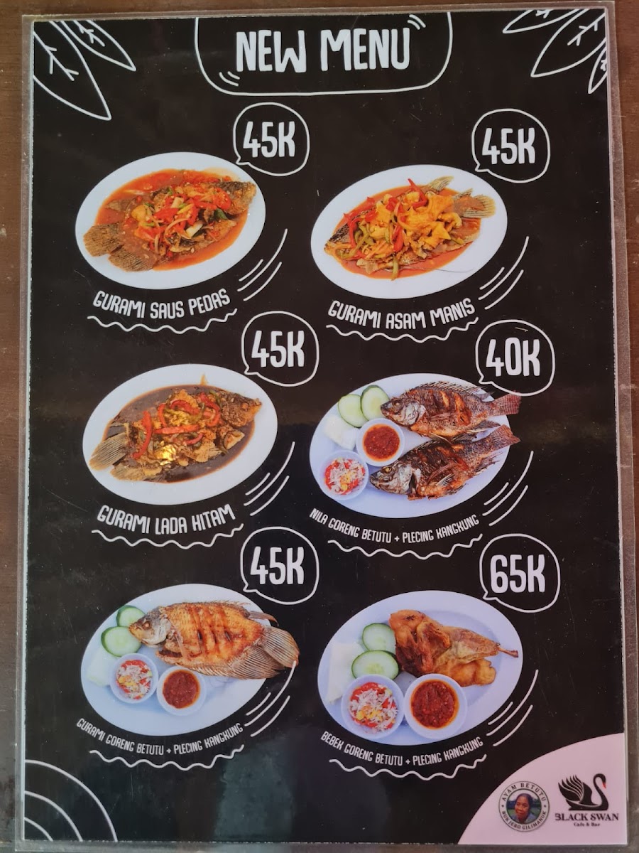Black Swan Cafe Bali Photo Menu 1