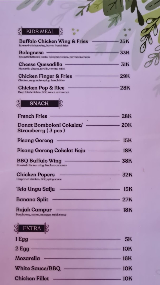 Black Swan Cafe Bali Photo Menu 3