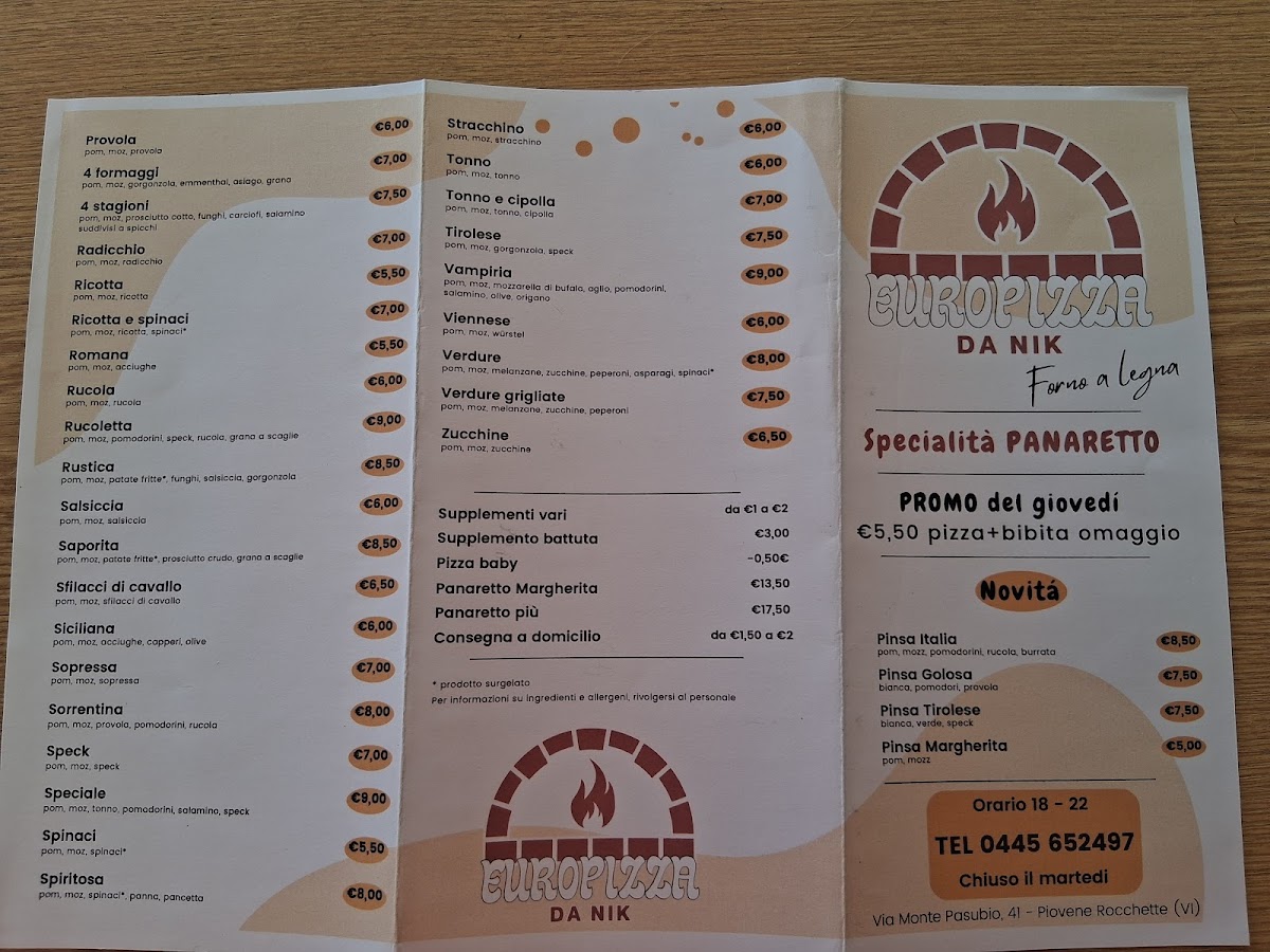 Europizza da Nik Photo Menu 3