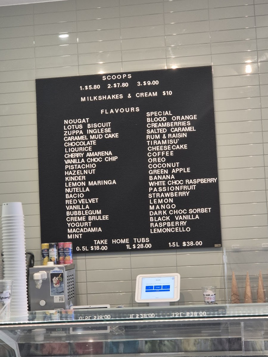 Siconi Gelato Photo Menu 1