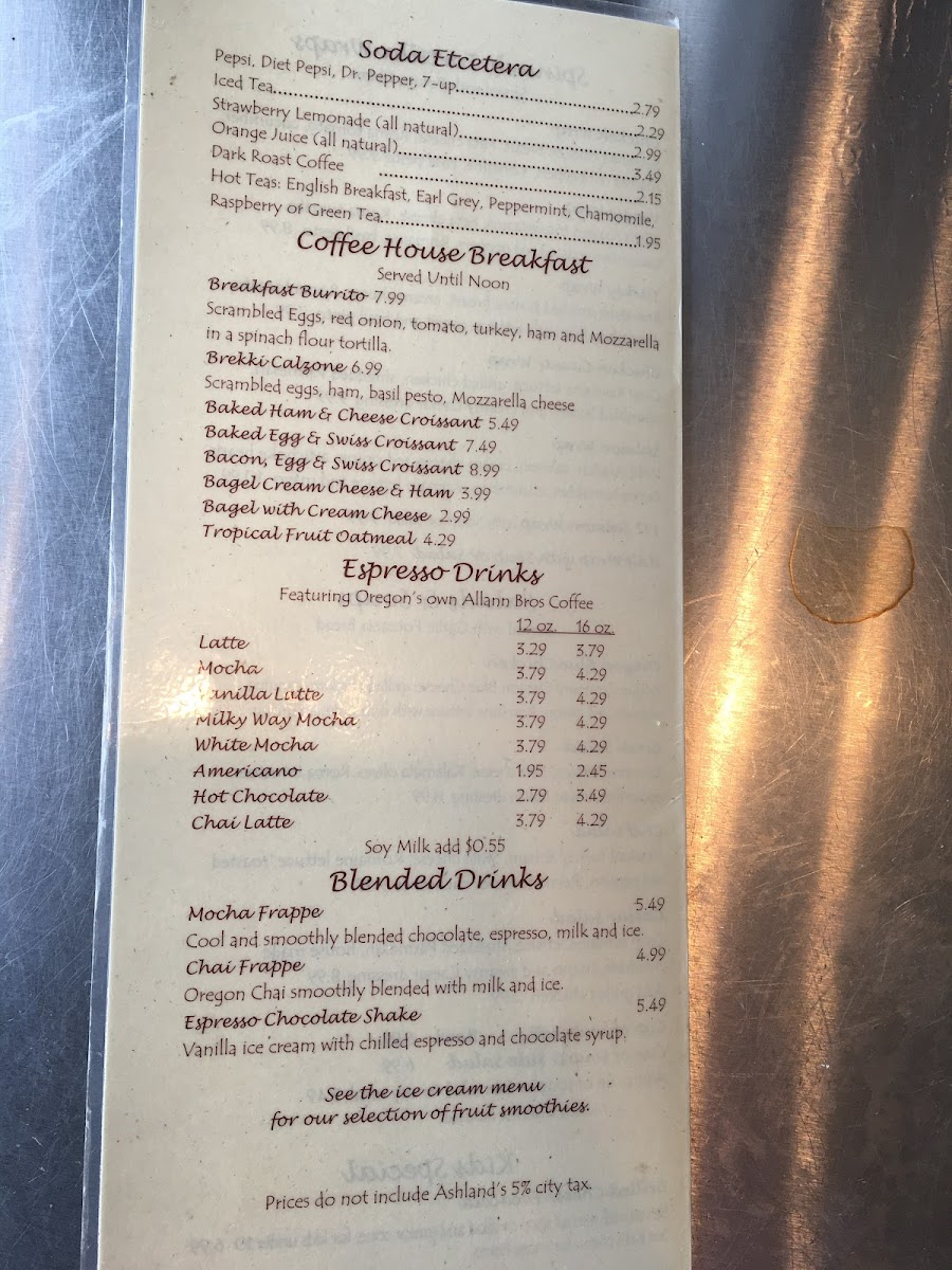 Zoey's Cafe & Artisan Ice Cream Photo Menu 9