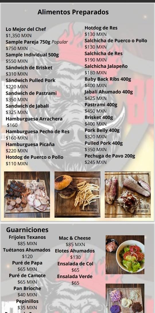 Wild Boar Smoked an Grilled Photo Menu 1