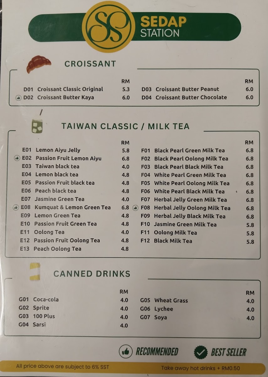 Sedap Station Photo Menu 1