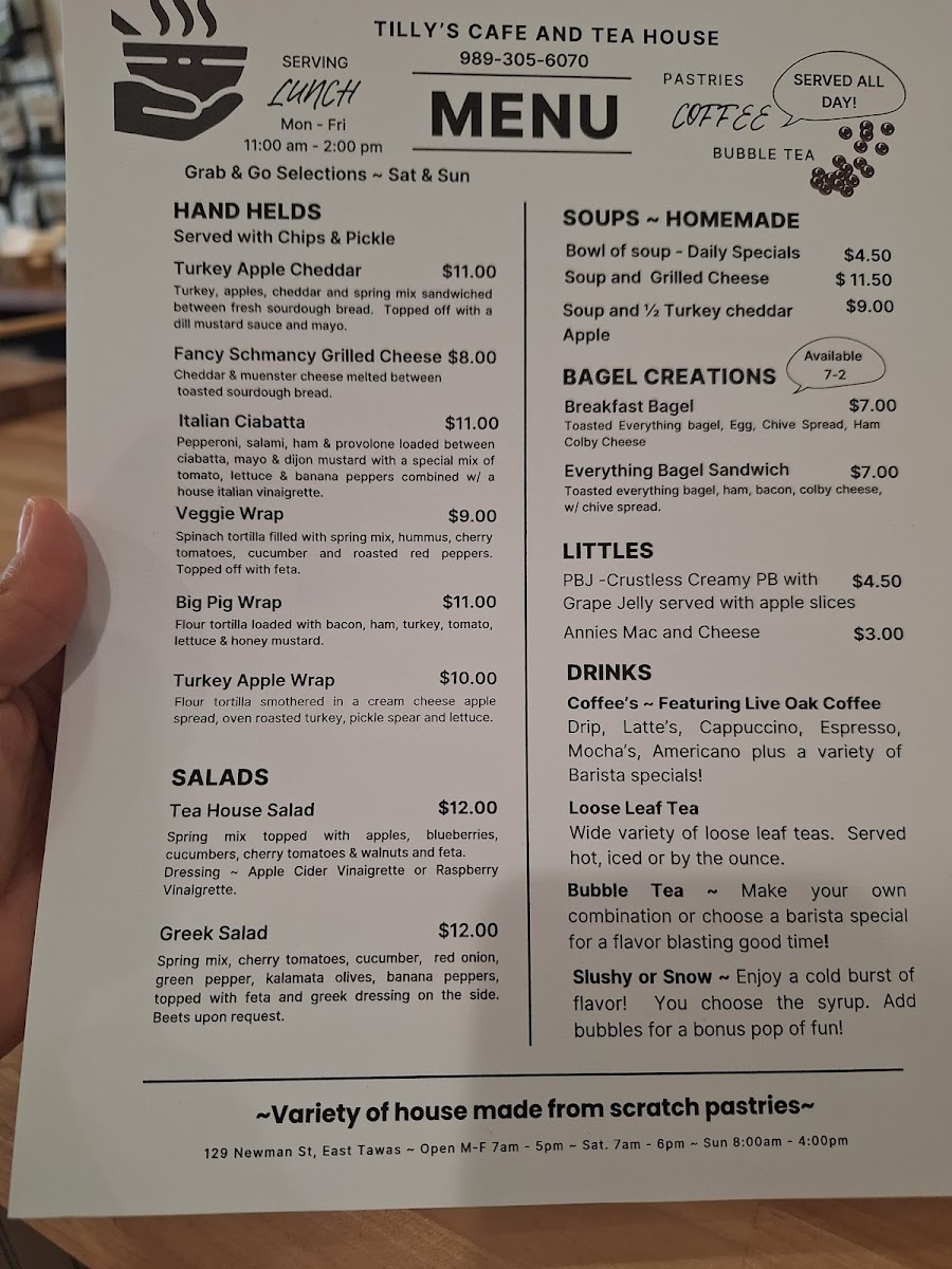 Tilly's Cafe and Tea House Photo Menu 2