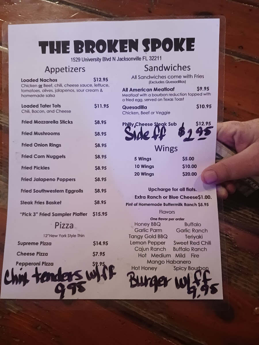 Broken Spoke Photo Menu 1