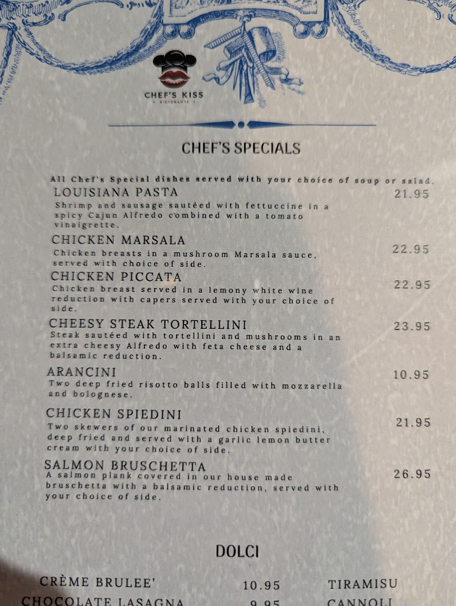 Chef's Kiss Ristorante Photo Menu 2