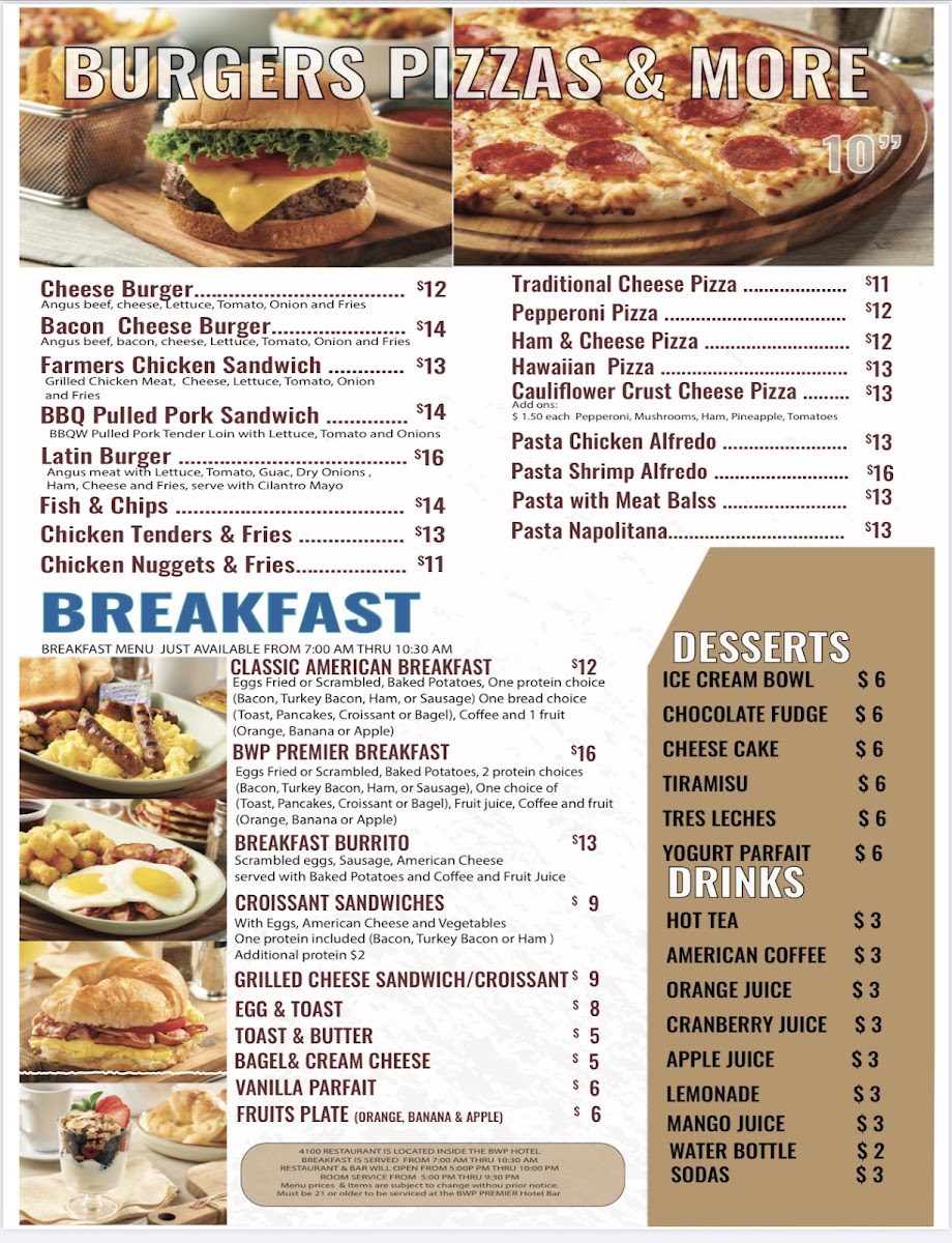 4100 Restaurant & Lounge Photo Menu 1