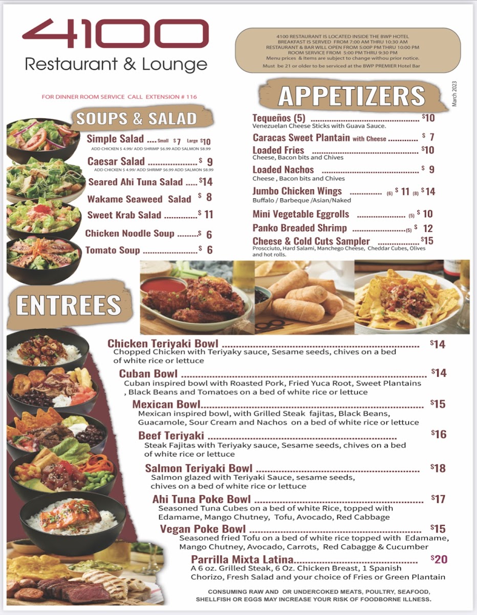 4100 Restaurant & Lounge Photo Menu 2