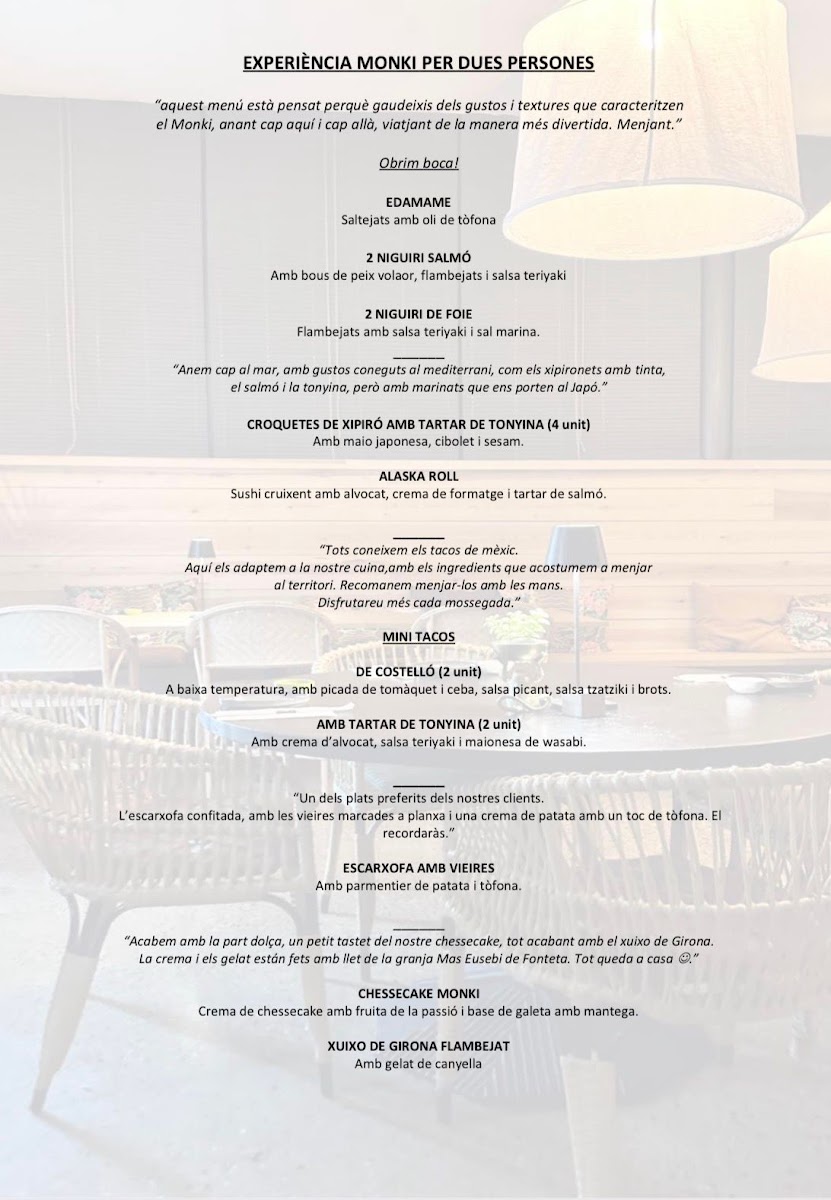 MONKI RESTAURANT Photo Menu 1