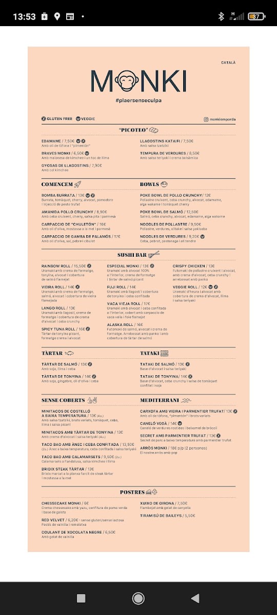 MONKI RESTAURANT Photo Menu 5