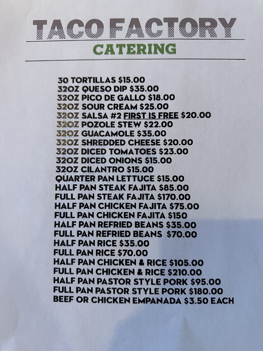 Taco Factory Mexican Cuisine Photo Menu 6