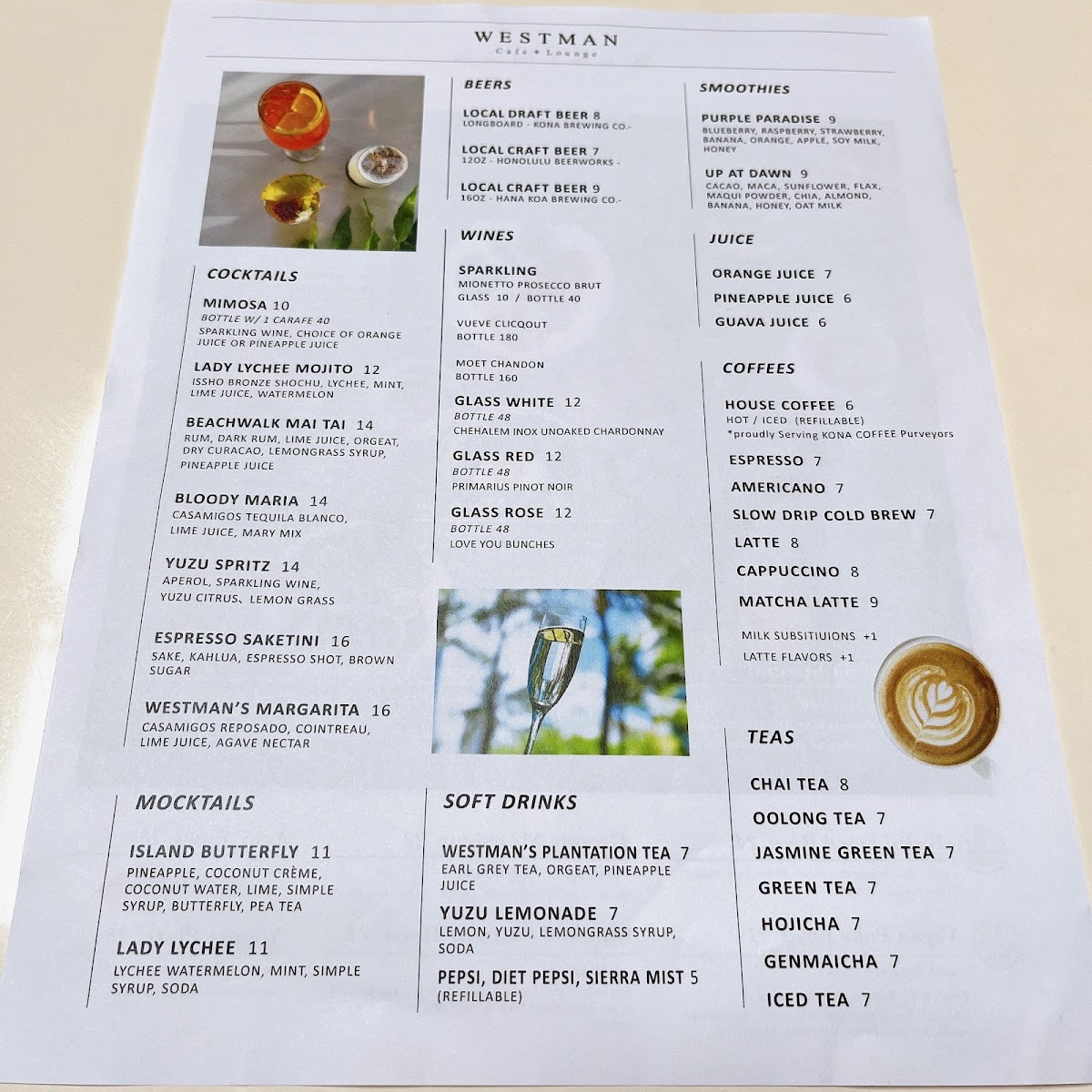 WESTMAN Cafe Lounge Photo Menu 1