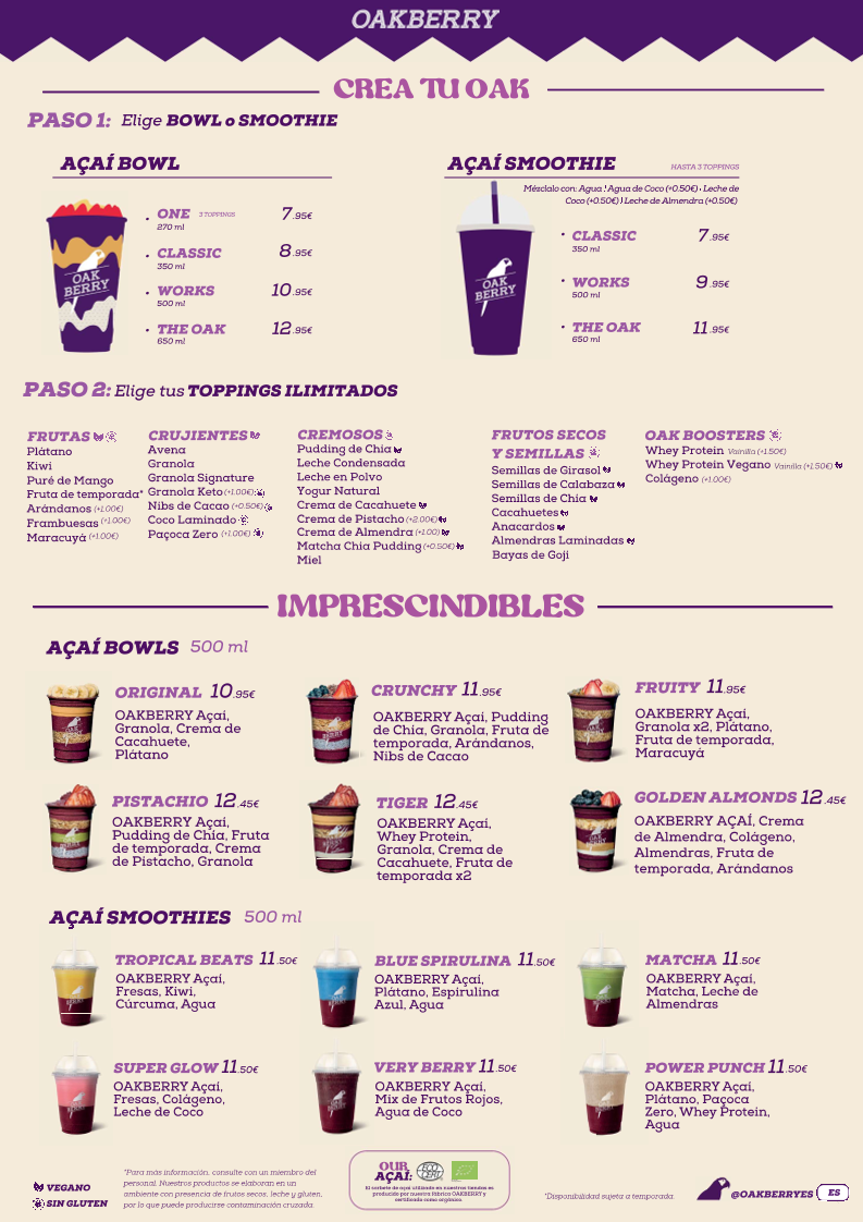 OAKBERRY AÇAÍ - Las Americas Photo Menu 1