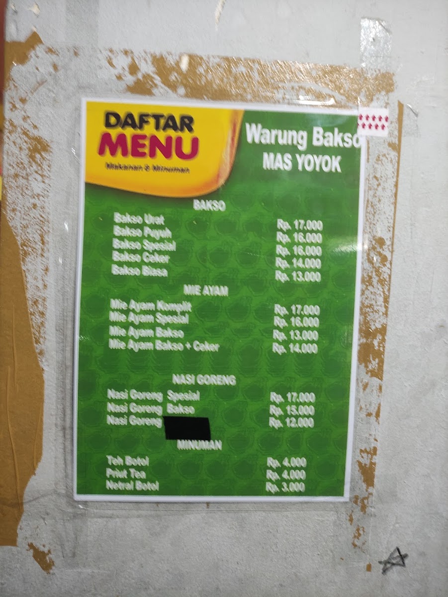 Warung Mas yoyok Photo Menu 1