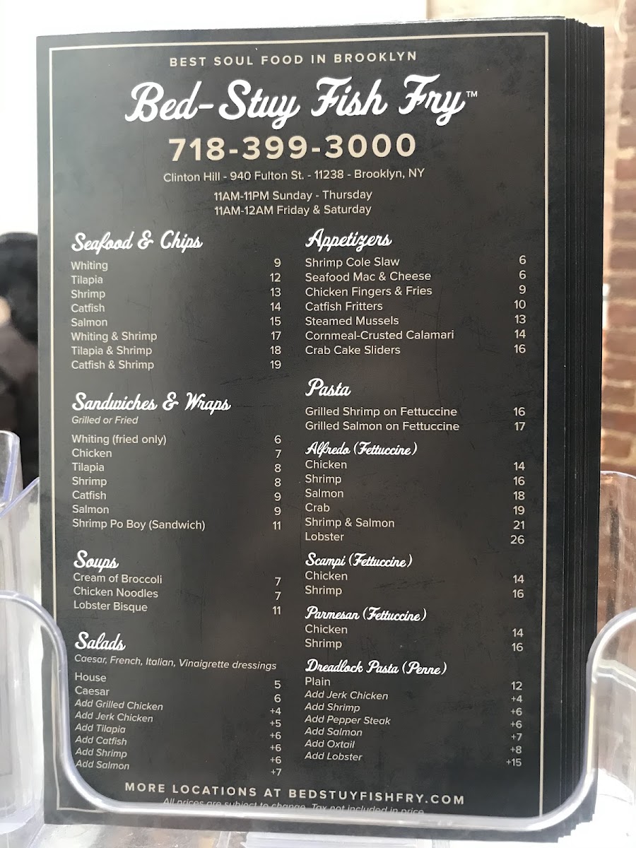 Bed-Stuy Fish Fry Photo Menu 3