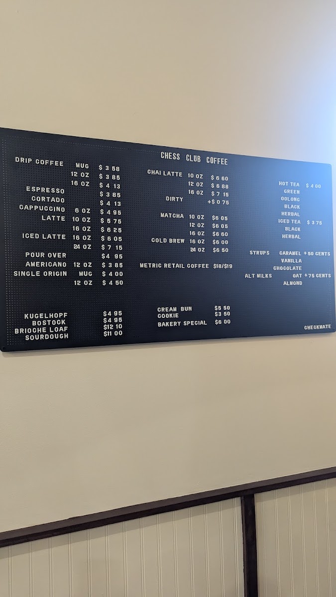 Chess Club Coffee Photo Menu 4