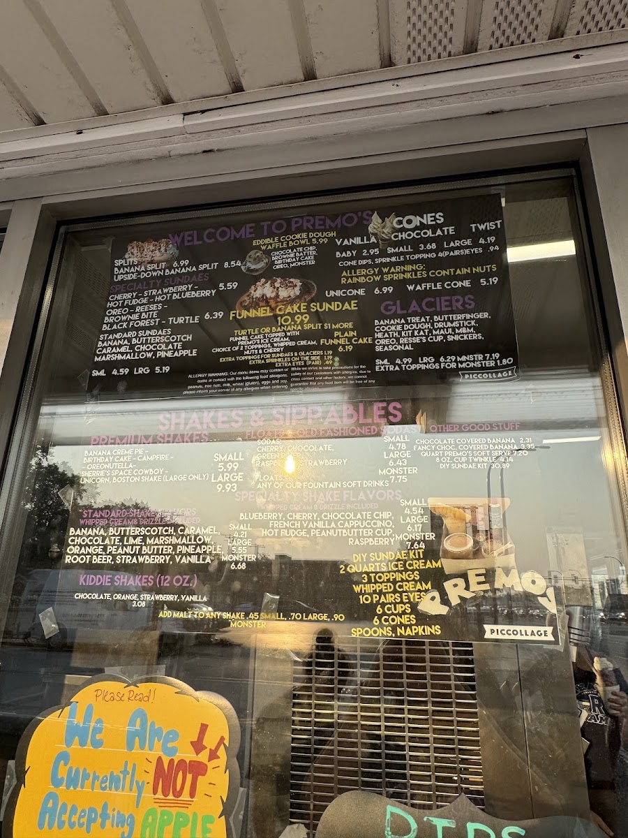 Premo's Drive In Photo Menu 1
