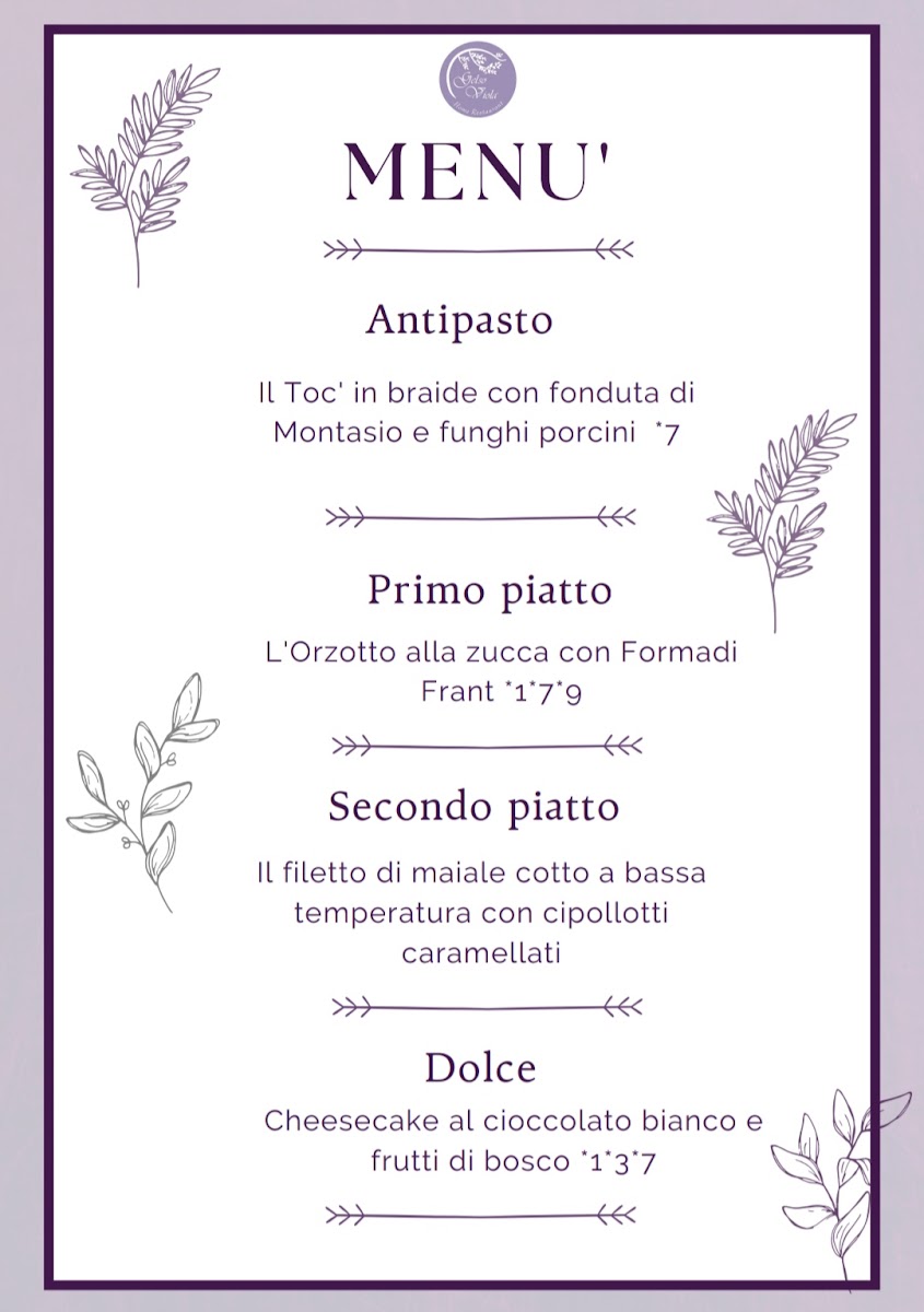 GelsoViola Home Restaurant Photo Menu 1