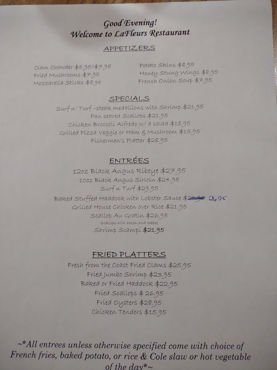 La Fleurs Restaurant Photo Menu 2