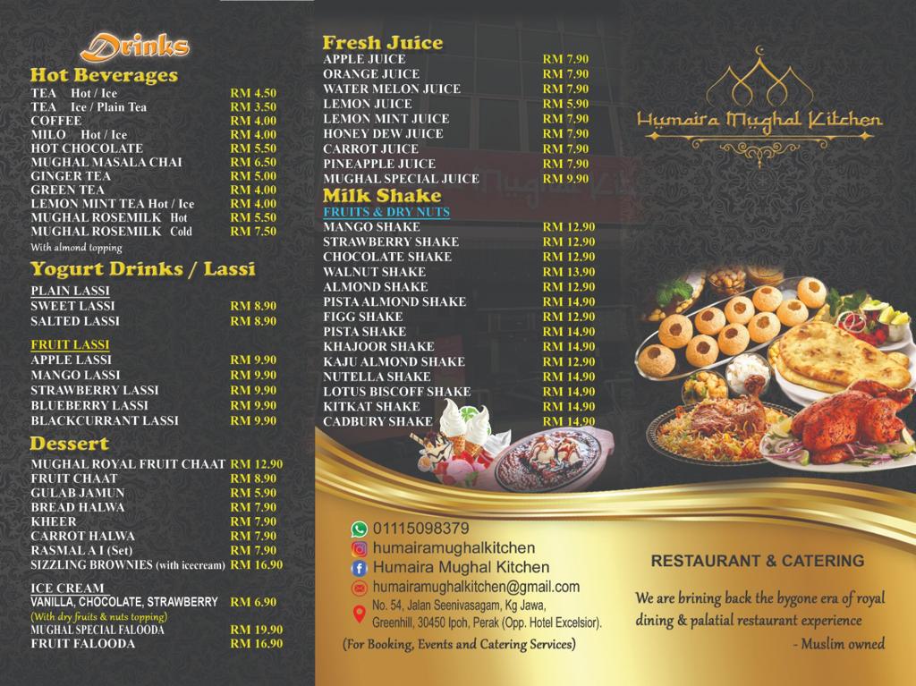 Humaira Mughal Kitchen Restaurant Photo Menu 2