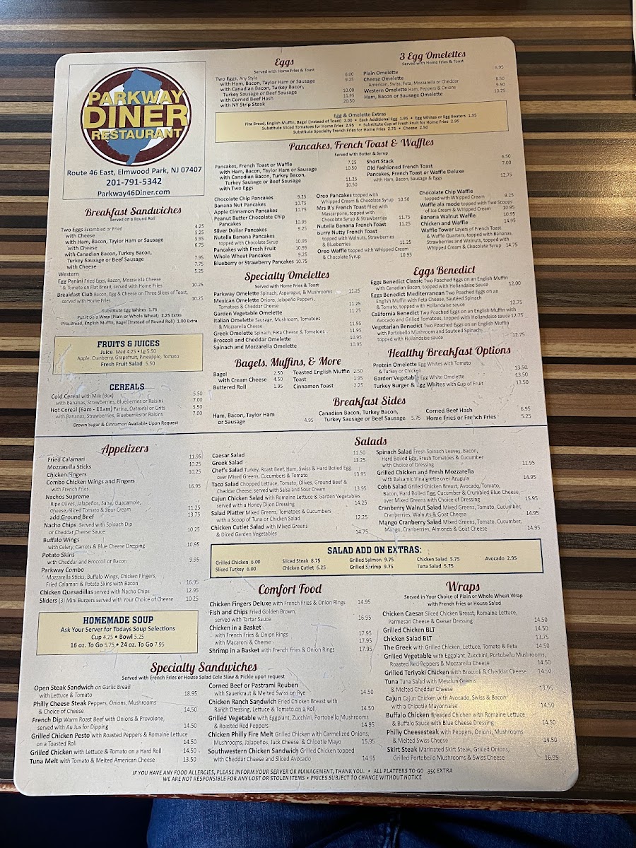 Parkway Diner Photo Menu 2
