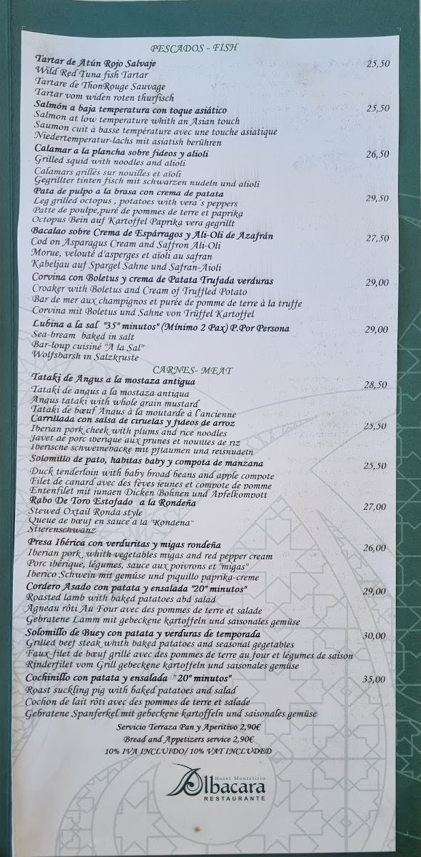 Restaurante Albacara Photo Menu 2