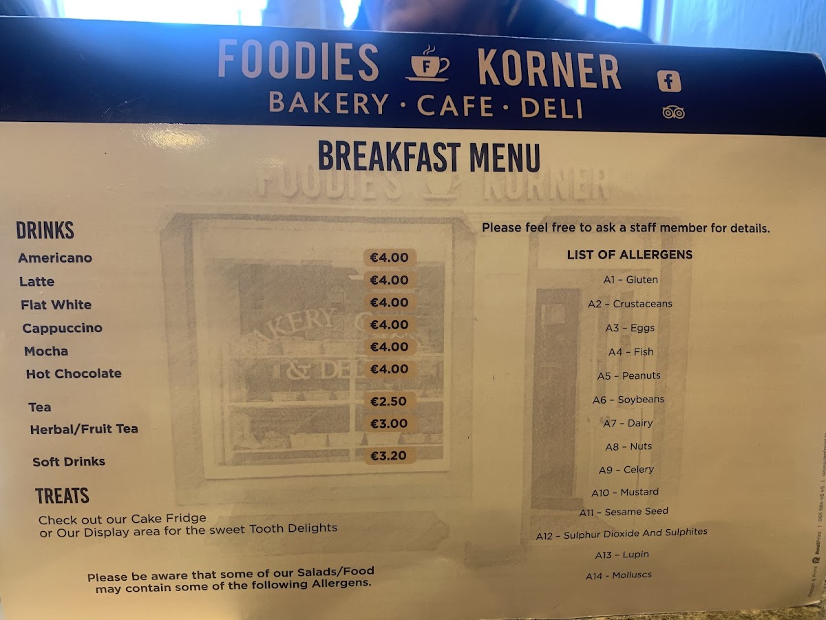 Foodies Korner Photo Menu 1
