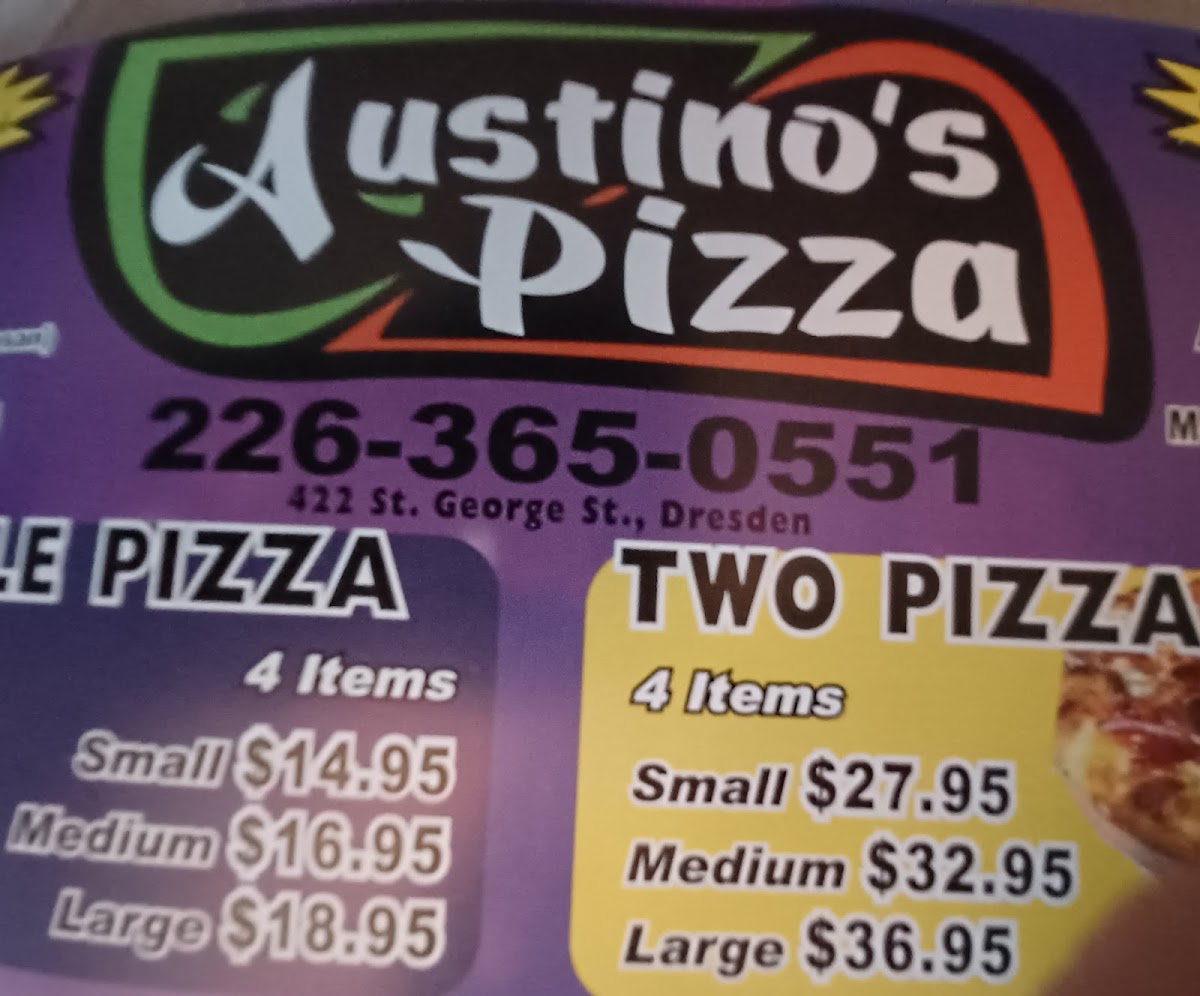 Austino's Pizzeria Photo Menu 3