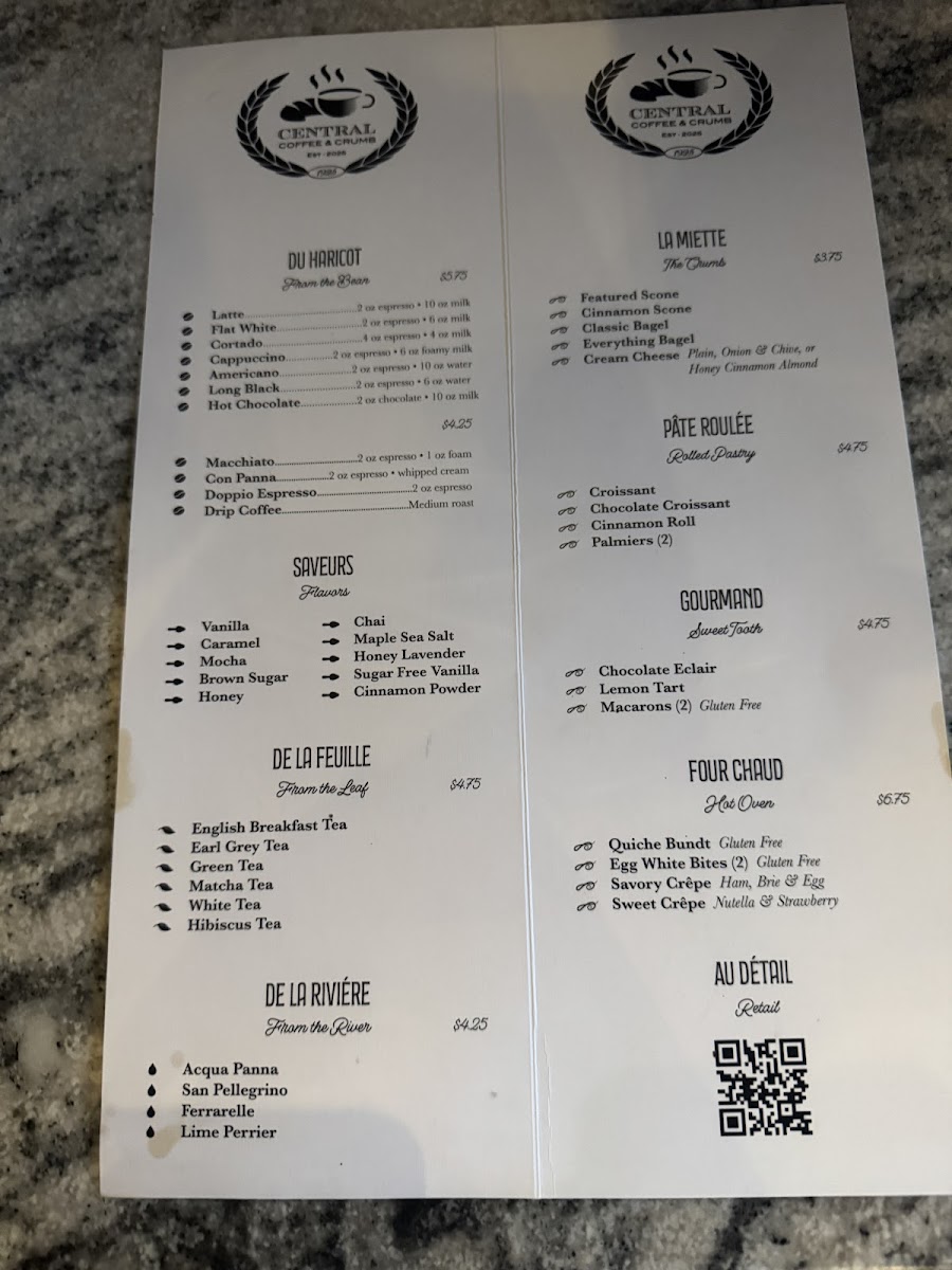 Central Coffee & Crumb Photo Menu 3