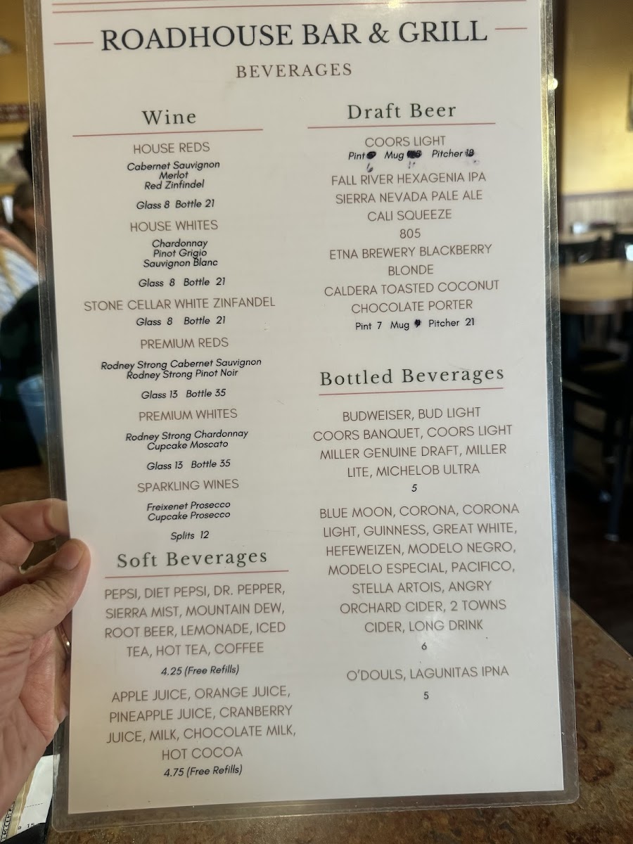 Jefferson's Roadhouse Photo Menu 1