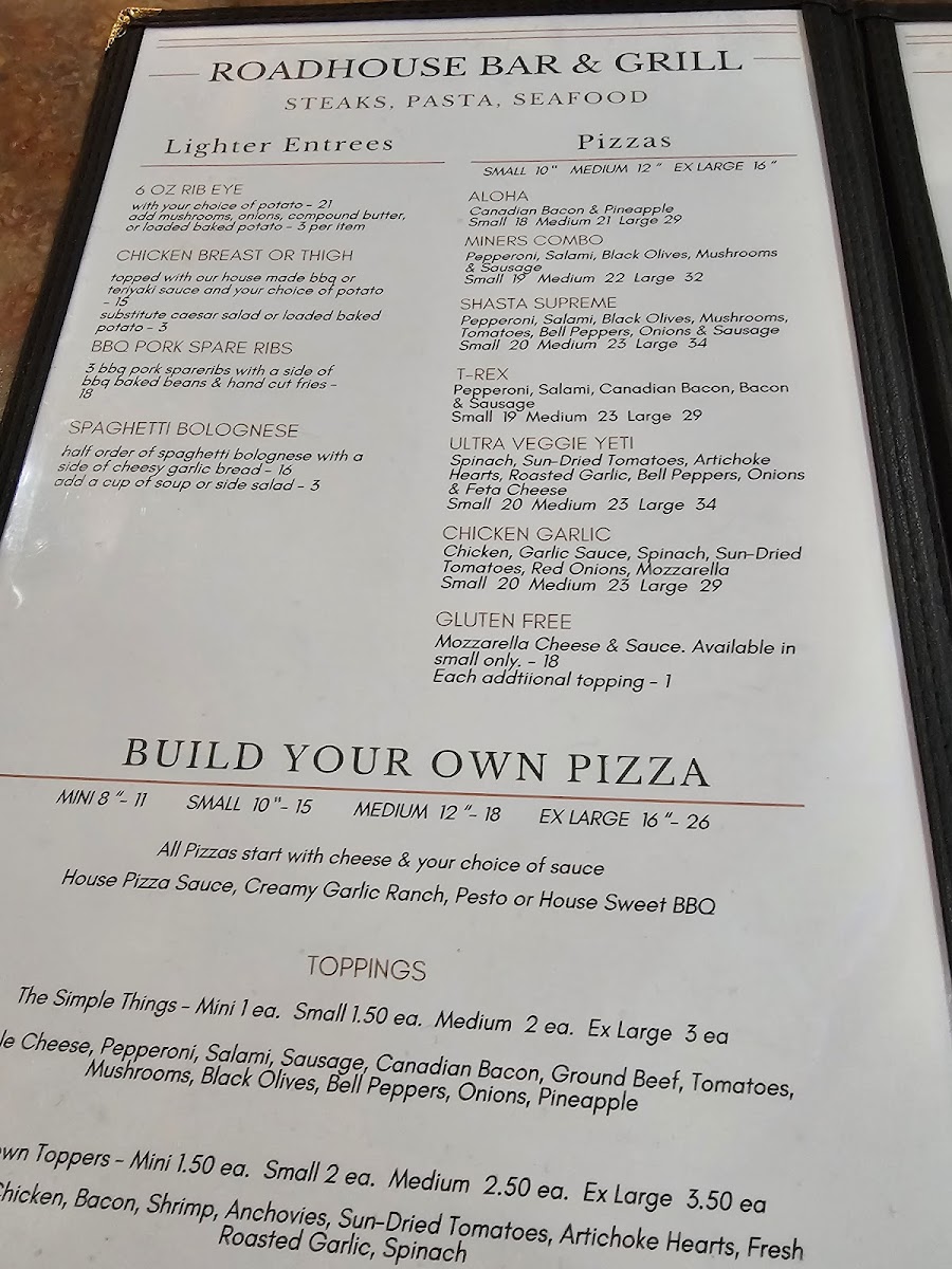 Jefferson's Roadhouse Photo Menu 2