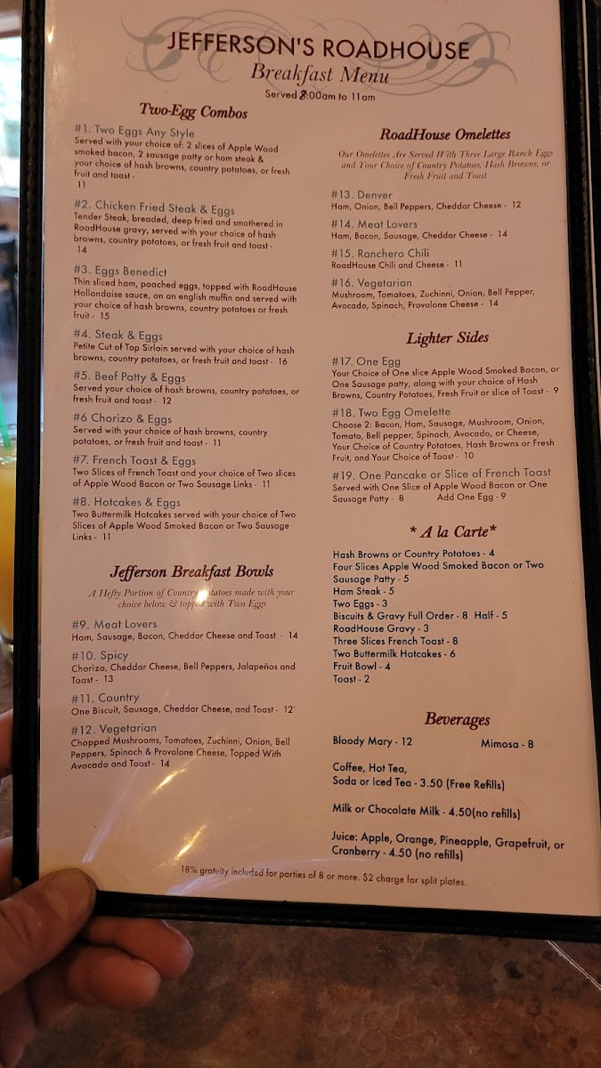 Jefferson's Roadhouse Photo Menu 5