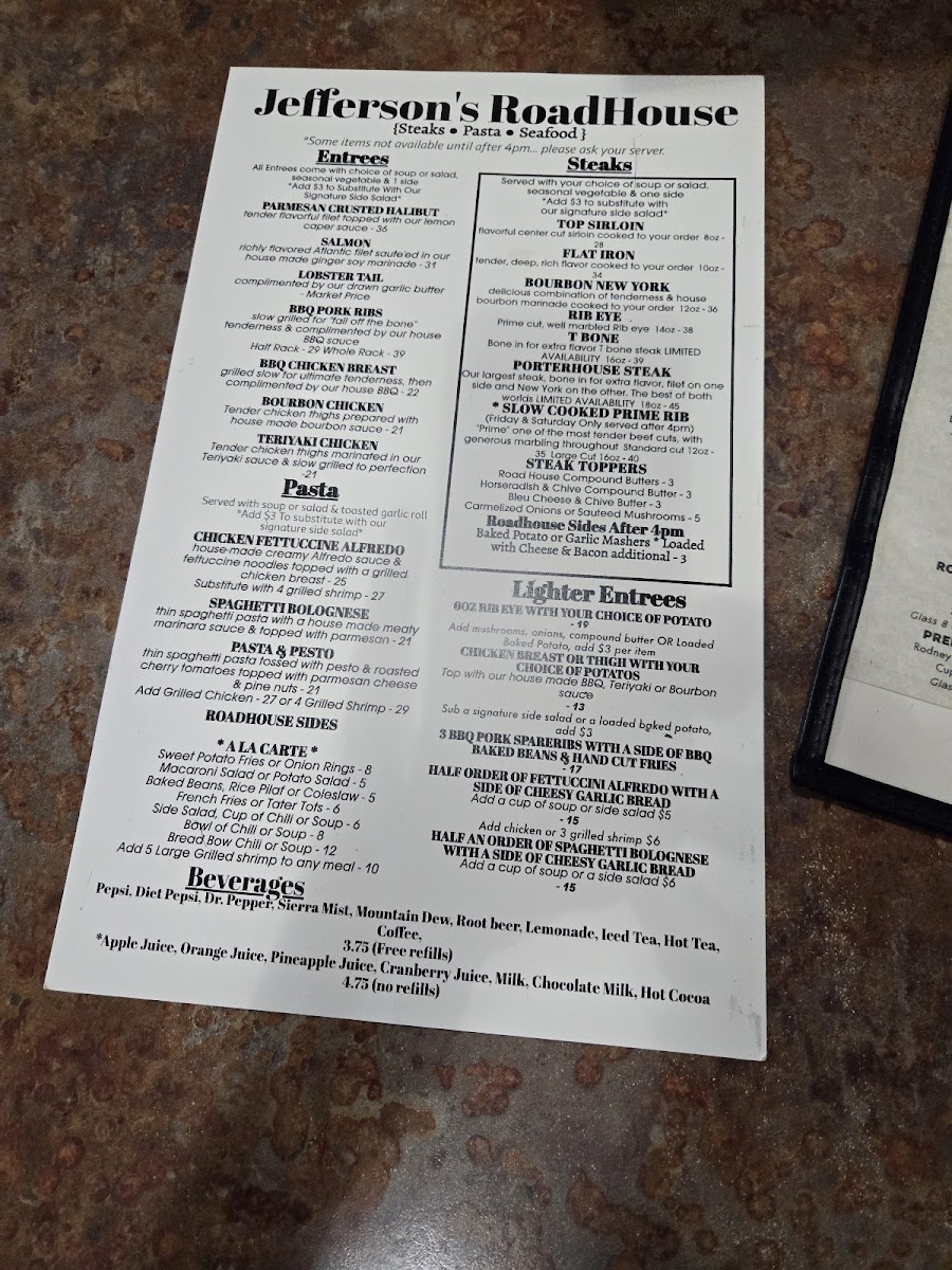Jefferson's Roadhouse Photo Menu 6