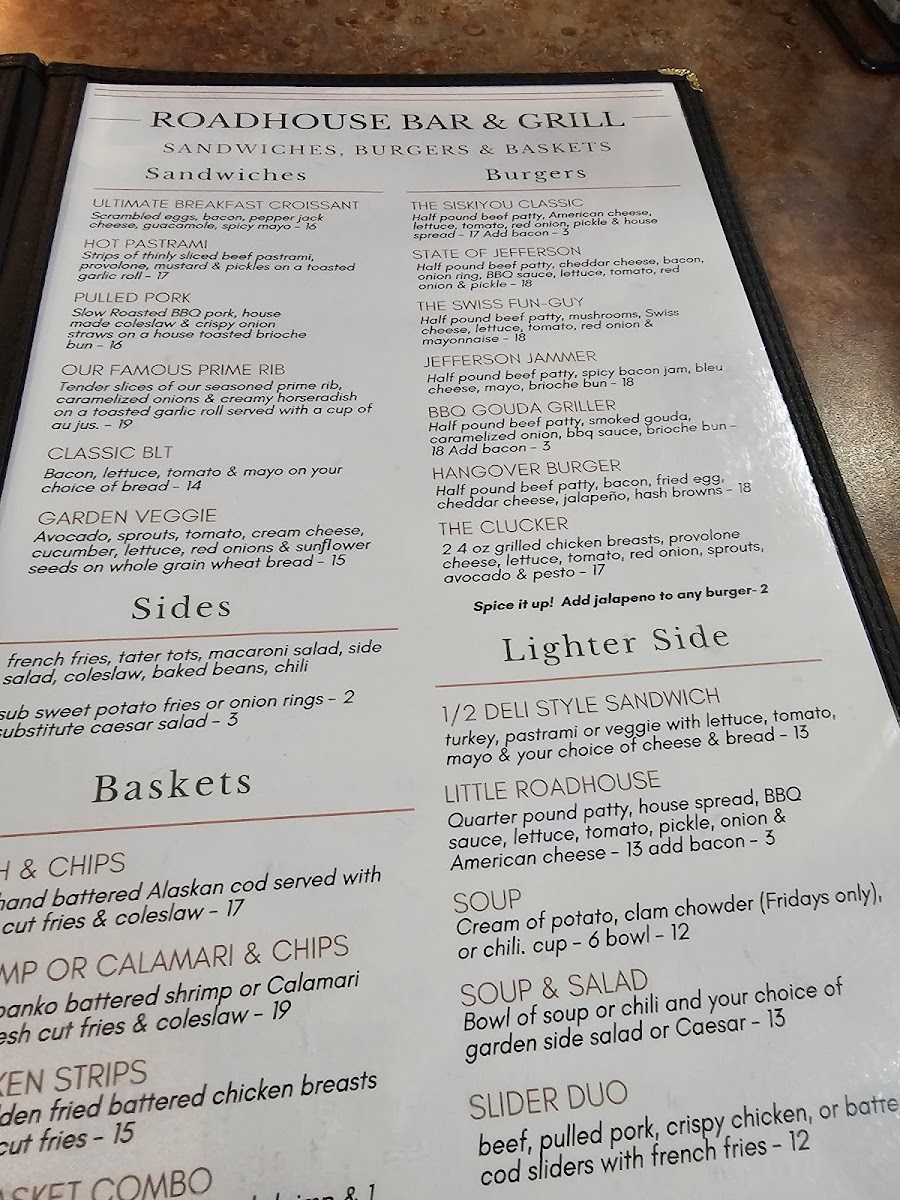 Jefferson's Roadhouse Photo Menu 8