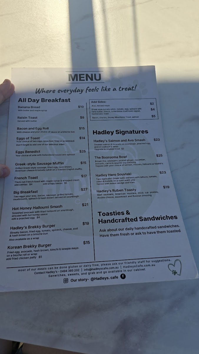 Hadley’s Cafe Photo Menu 4