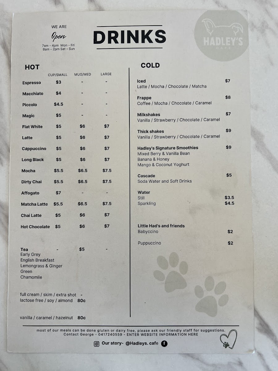 Hadley’s Cafe Photo Menu 5