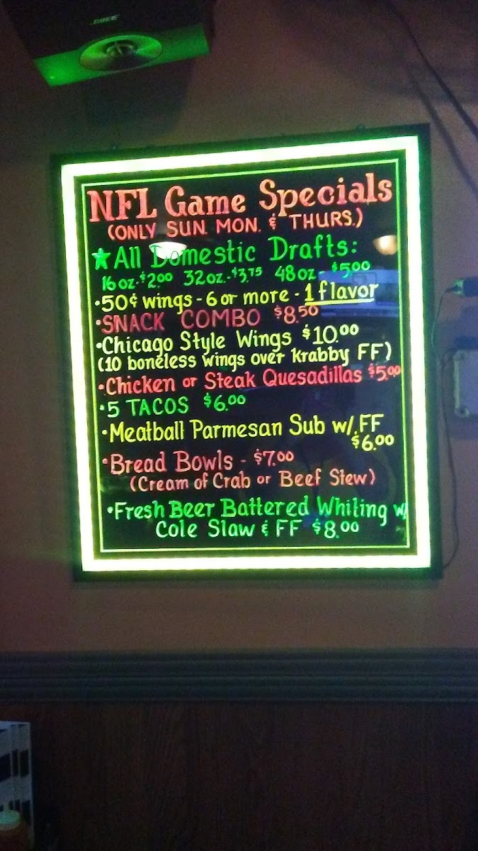 Double D Bar & Grill Photo Menu 1