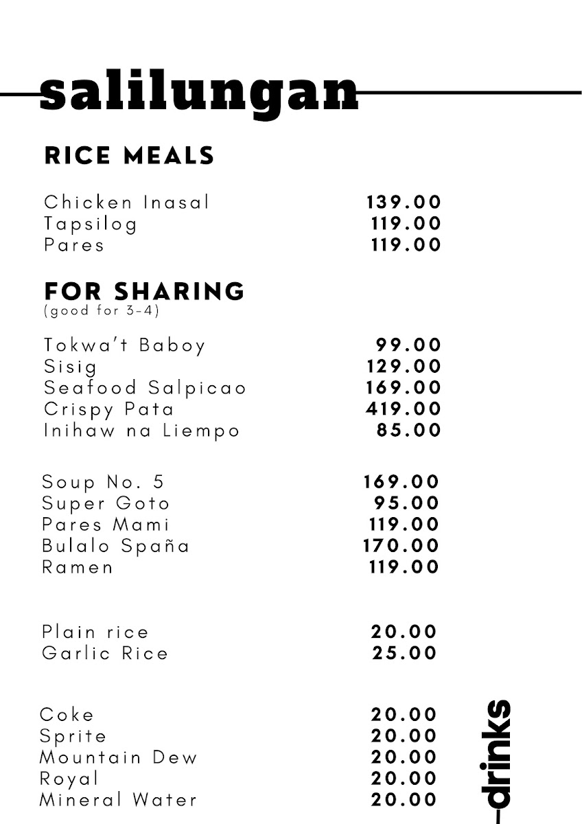 Salilungan Restaurant - Capitol Branch Photo Menu 5