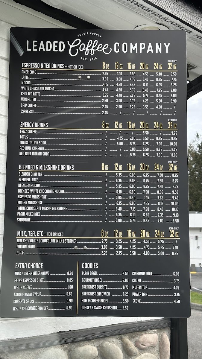 Leaded Coffee Company Photo Menu 2