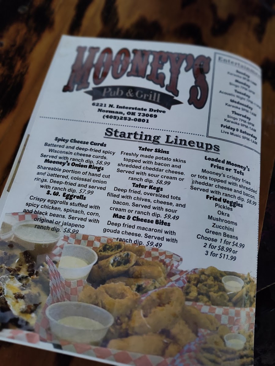 Mooney's Pub & Grill Photo Menu 1
