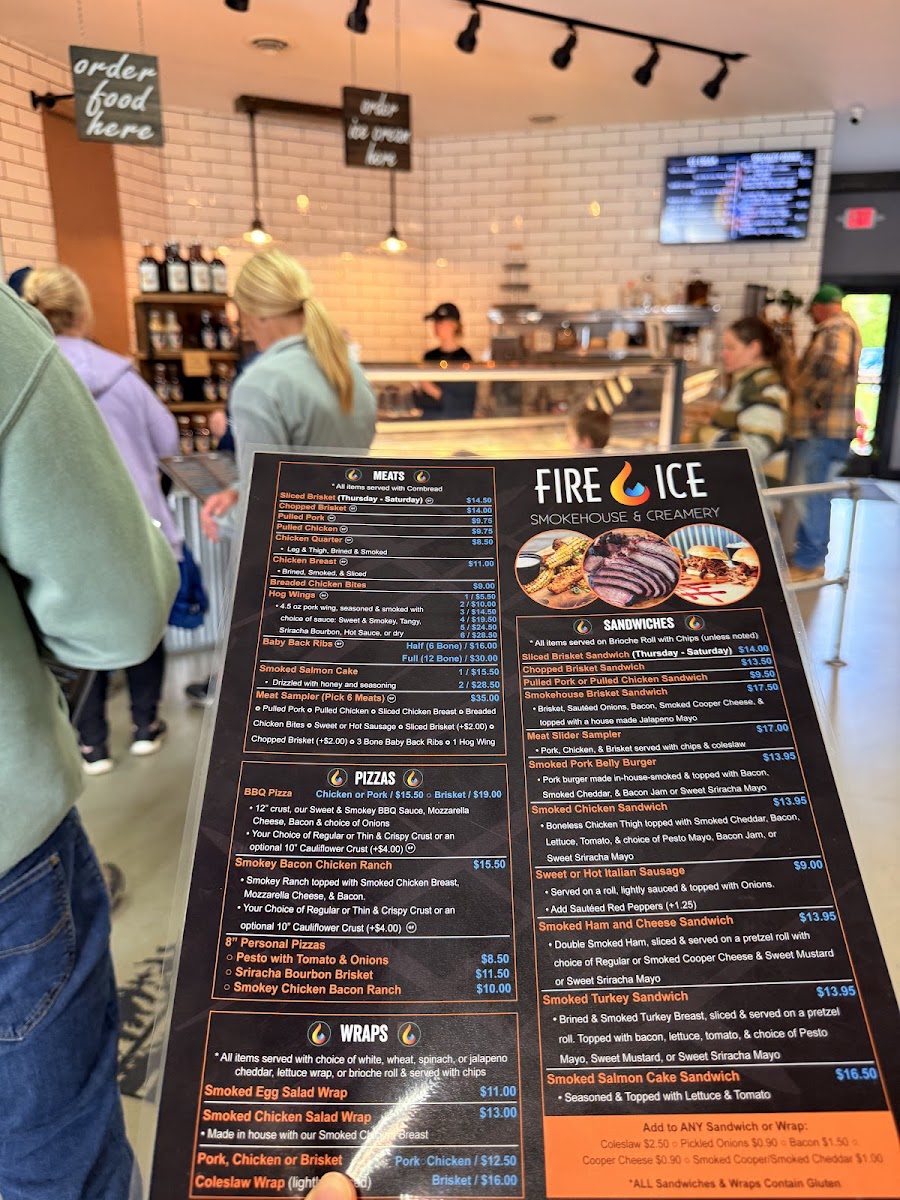 Fire & Ice Smokehouse & Creamery Photo Menu 1